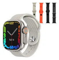 Comprar Smartwatch 49mm W9 Ultra 4 Pulseiras Eletromex + Fonte 20w Caixa Prata Pulseira 4 Cores Bisel Prata Desenho Da Pulseira Mesh