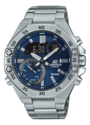 Reloj Edifice Ecb-10d-2adf Acero Hombre Plateado Plateado Plateado Azul