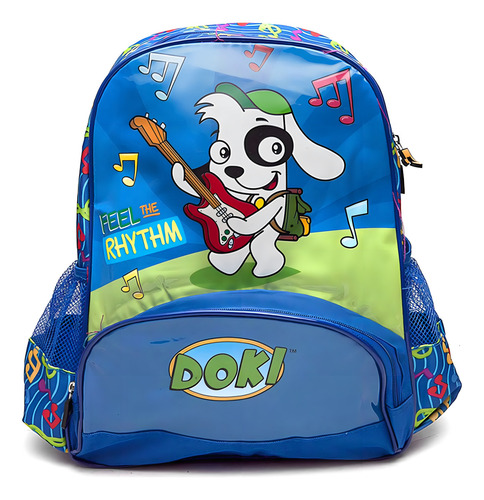 Mochila Escolar Luxcel Doki Feel The Rhythm Música Azul