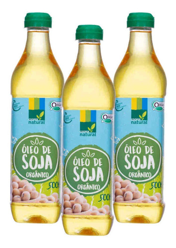 3 X Óleo De Soja Orgânico 500ml - Coopernatural