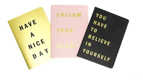 Imagem 2 de 5 de Kit 3 Cadernos Brochura Positividade P Bullet Journal Up4y
