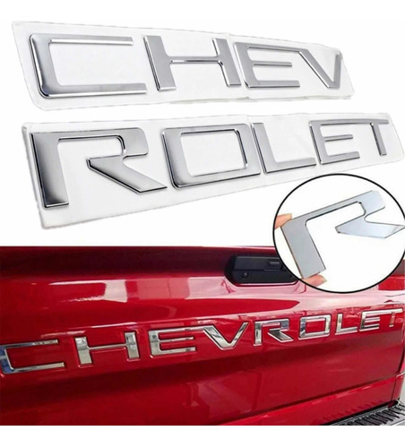 Emblema Cromado Letras Chevrolet Tapa Trasera 2019 Al 2022