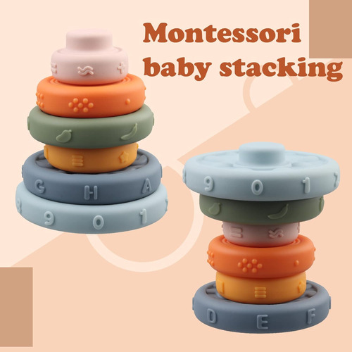 Majobee Anillos De Juguetes Apilables Sensoriales Para Bebés
