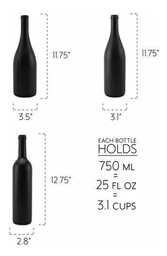 Botellas De Vino Negro Cornucopia Con Corchos (juego De 3);