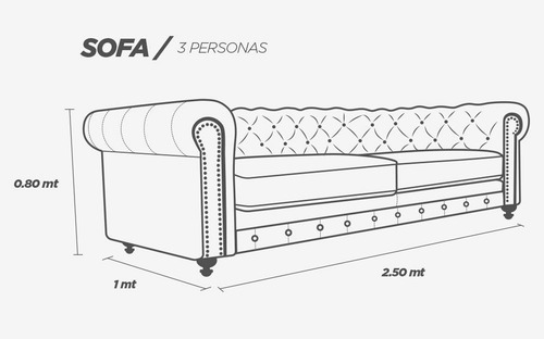 Sofa Piel Genuina - Chesterfield - Conforto Muebles