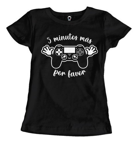 Playera Mujer 5 Minutos Mas Videojuegos Gamer Geek Ps5 Play