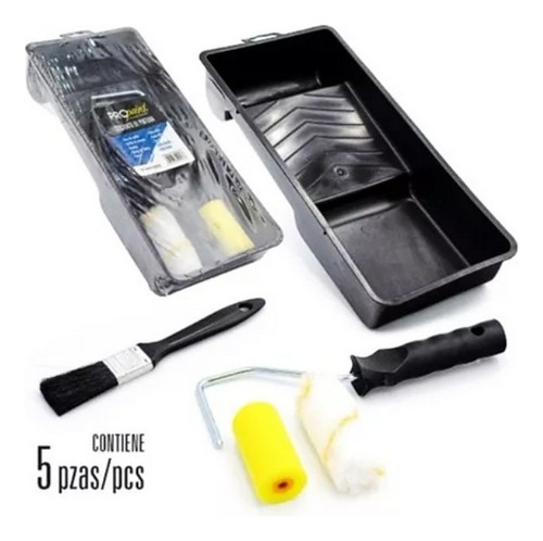 Kit Para Pintar 5 Pzas. Rodillo 3 PuLG Brocha Camisa Bandeja