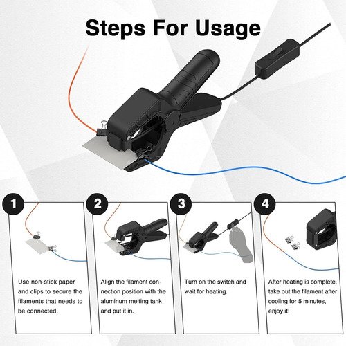 Conector De Filamento 3d Tseriact 1.75 Mm, Herramienta De Em