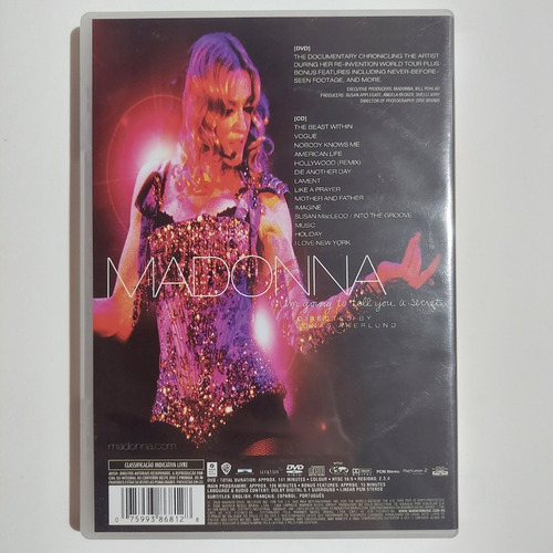 Cd+dvd Madonna - I'm Going To Tell You A Secret / Mdna Tour (Usado)