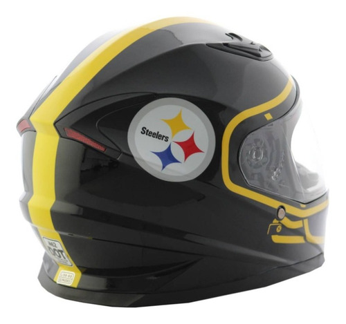 Imagen 3 de 6 de Casco Integral Edicion Nfl Steelers Para Moto