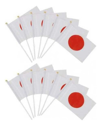 2x 12pcs Banderas De Japón Banderín De Mano Nacional