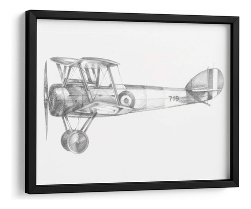 Cuadro Enmarcado Negro Vuelo Técnico V 60x45, Ethan Harper