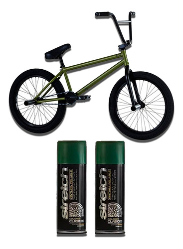 Kit Bicicleta Stretch X2 Pintura Verde Militar Removible 