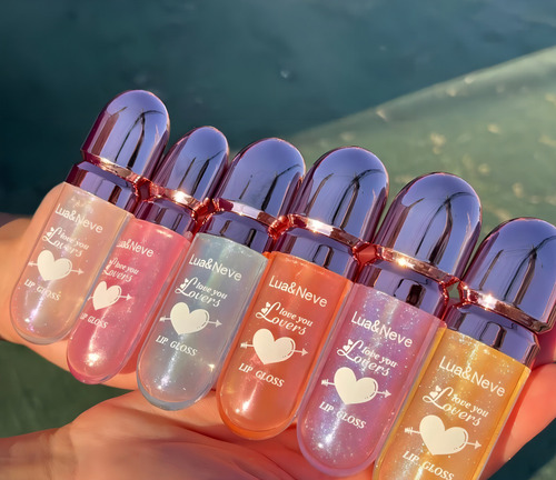 Lip Gloss Love You Lovers Lua & Neve Box C/ 24 Pç E Provador Acabamento Brilhante Cor Incolor
