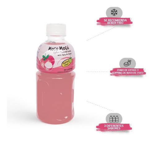 Imagen 3 de 5 de Bebida Mogu Mogu De Lychee Con Nata De Coco 320ml