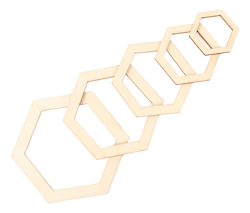 Piezas De Madera En Blanco, 205 Unidades, Recortes Hexagonal