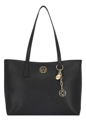 Bolsa Tote Para Mujer Westies Negro Hbrichiewe Acabado de los herrajes Oro Diseño de la tela Liso