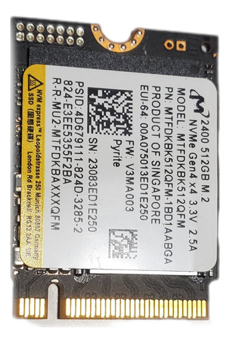 Memoria M.2 Para Asus Rog Ally 512gb Blanco (Usado)