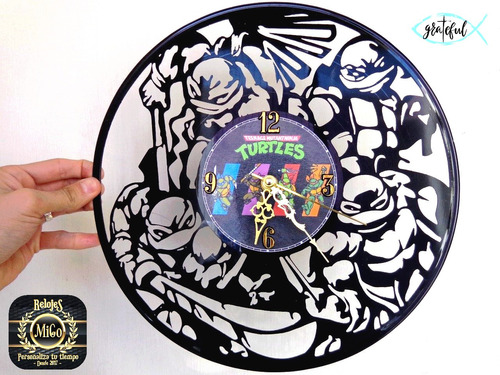 Reloj En Disco De Vinilo Lp / Tmnt, Tortugas Ninja 1