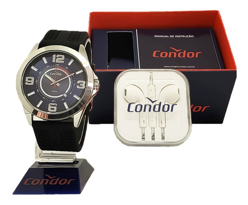 Relógio Masculino Pulseira De Borracha Condor Original