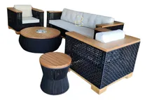 Comprar Jogo Sofá 2.30m + 2 Poltronas + 2 Mesas Base Madeira Varanda