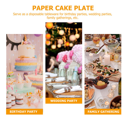 50 Platos De Papel Para Tartas Coloridos Para Cumpleaños