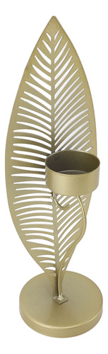 Candelabro De Hierro Forjado Con Forma De Hoja Minimalista