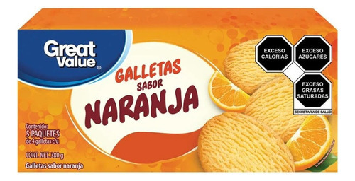 Galletas Sabor Naranja 380g Great Value