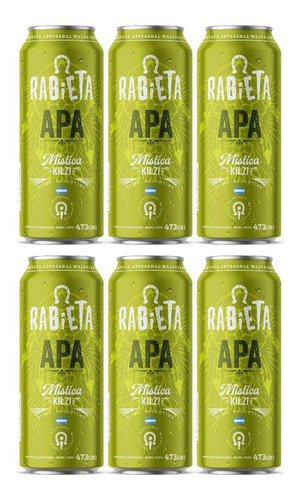 Cerveza Artesanal Rabieta Apa 473 Ml Pack X6 - Fullescabio