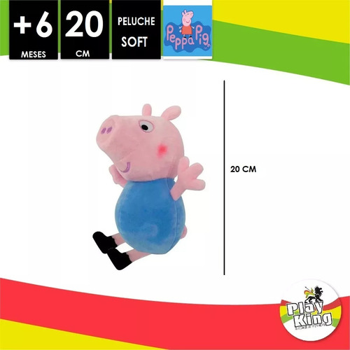 Imagen 3 de 4 de Peluche Peppa Pig George Soft Blando 20 Cm Arbrex Playking