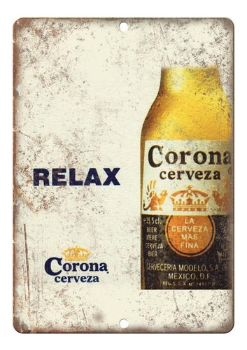 Cartel Chapa Vintage Retro Cerveza Corona Extra A. Exterior