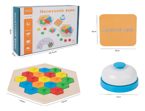 Mosaico Lógico Puzzle Honeycomb Combinación De Colores -387