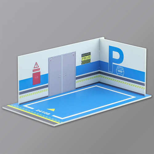 Modelo De Coche Diorama Paisaje De Estacionamiento 1/24 F