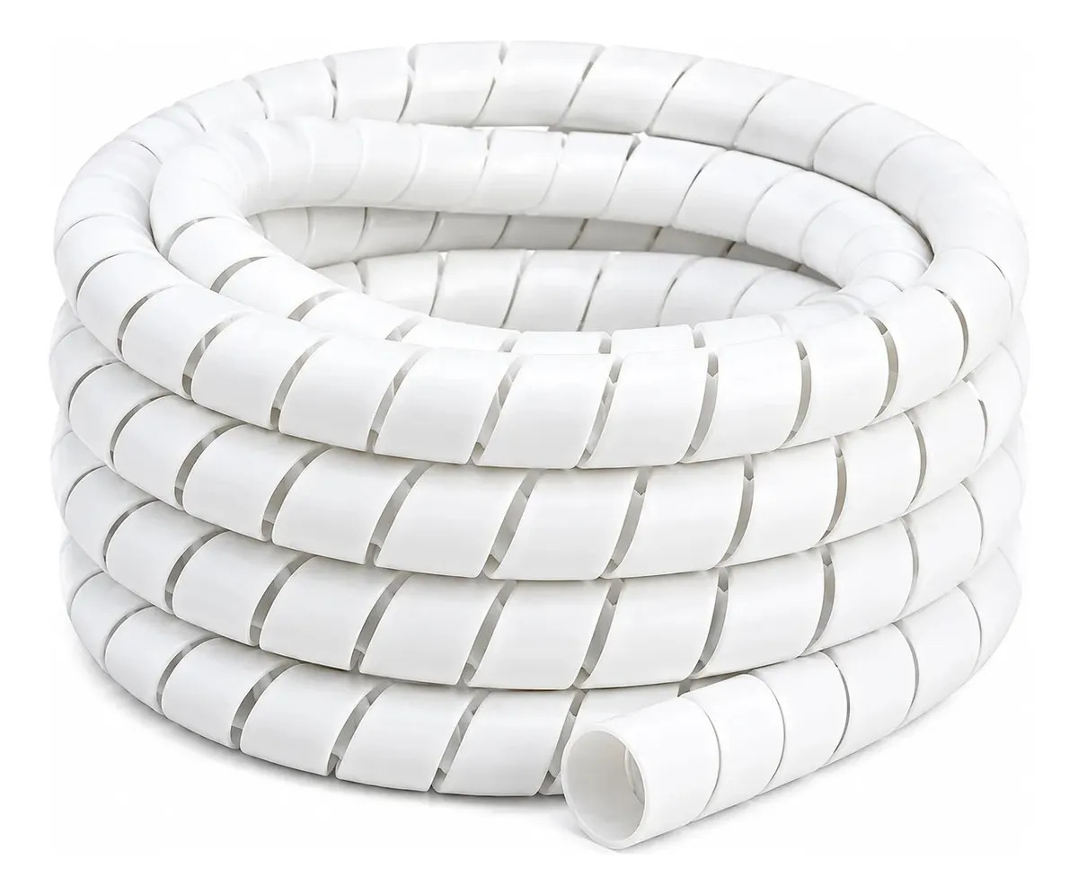 Organizador De Fios Cabos Espiral 25mm Informática - 3 Mts Cor Branco