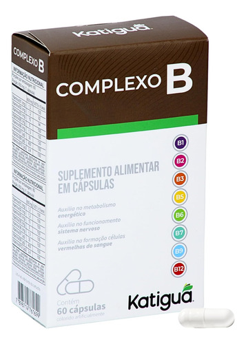 3 Vitamina Complexo B B1, B2, B3, B5, B6, B7, B9, B12 60caps