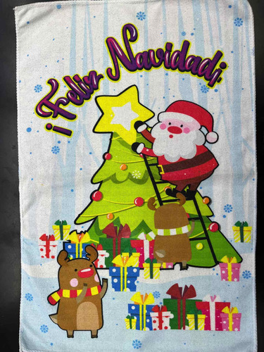 Pack 60 Trapos De Cocina Navideños. Microfibra. 60 X 40cm