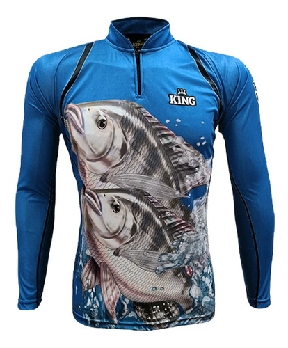 Camiseta De Pesca King Brasil Tilápia Proteção Uv50+