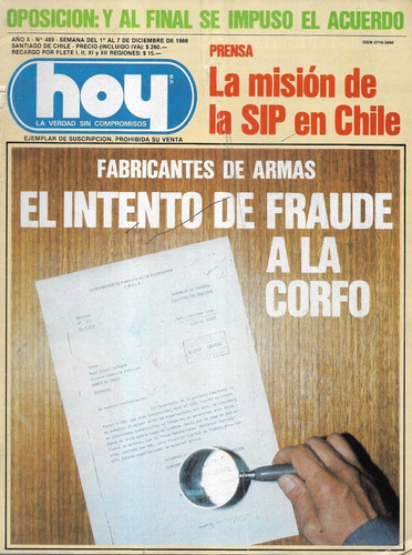 Revista Hoy N° 489 / 1 A 7 Diciembre 1986 / Fraude Corfo