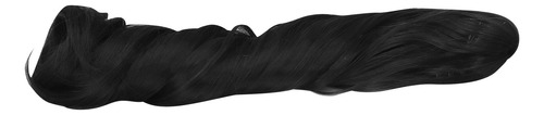 Peluca Negra Para Muñecas, 2 Piezas, Pinza, 25 Cm De Longitu