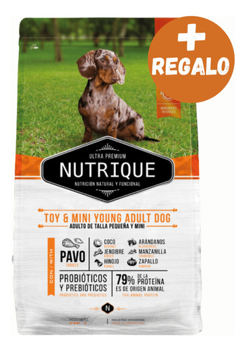 Nutrique Toy & Mini Young Adult Dog X 7,5 Kg - Happy Tails