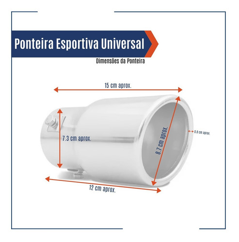 Ponteira De Escapamento Tuning Universal Preta