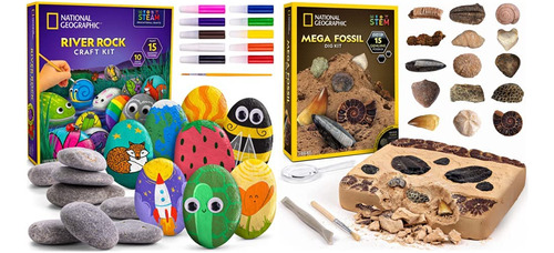 Kit Pintura Roca Geografica: Arte Manualidad Para Niño Pinta