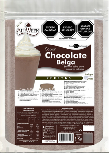 Chocolate Belga 1kg (frappé Mix/ Base Polvo)