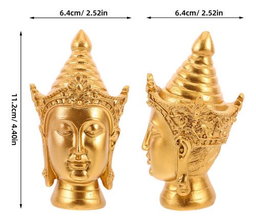 Estátua De Cabeça De Buda Asiática: Estatueta Artesanal De R