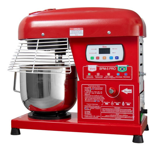 Batedeira Planetária 5 Litros Profissional Bpm-5 Int Vermelha Maná 127/220V