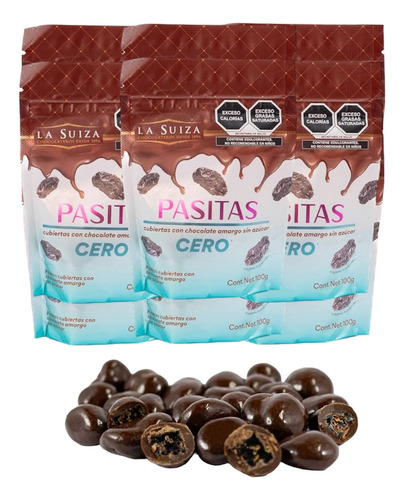 Chocolate Amargo Pasitas Sin AzĂșcar 21 Pz 100 G C/u Suiza