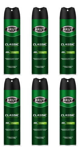 Desodorante Aero Brut 150ml Classic - Kit C/ 6un