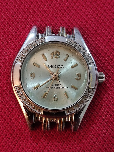 Reloj Mujer Vintage, Geneva Quartz, Caratula Verde, Sin Cor. (Usado)