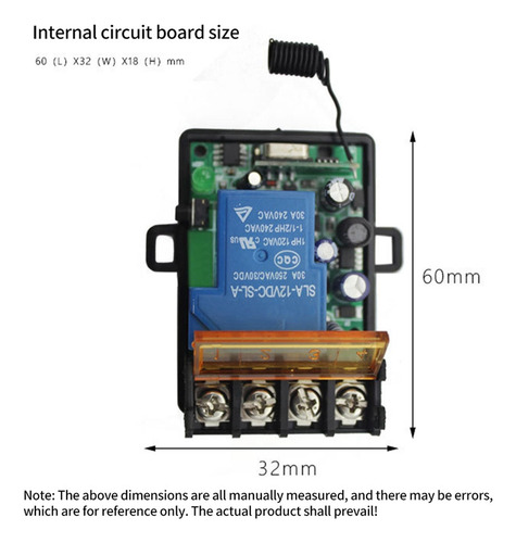 Mando A Distancia Inalámbrico Ac 220v 30a 1ch 433mh