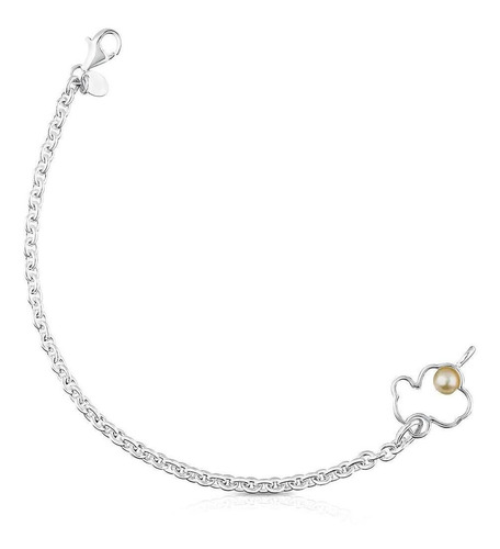 Pulsera Tous Silueta De Plata Con Perla